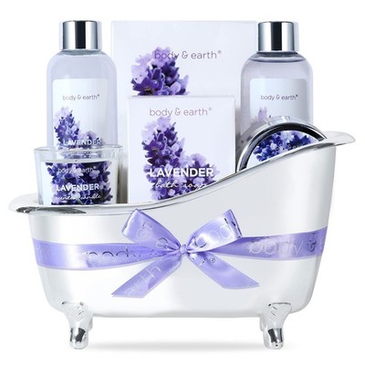 Wellness Set Lavendel 7 Stück Badeset Geschenkbox