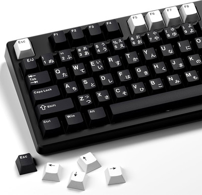 XVX Black Japanese Keycaps, Double Shot PBT Keycap Set, 146 Keys Cherry Profile 