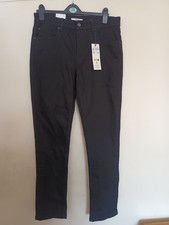 Firetrap Mens Straight Leg Jeans Black Denim 34R Cotton BNWT