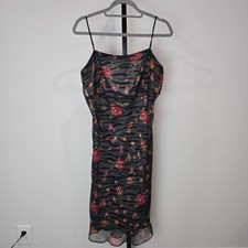 Vintage Alyn Paige Layered Floral Zebra Midi Dress Fairy Grunge Whimsygoth Y2K