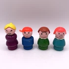 Vintage Wooden Body Plastic Head Fisher Price Little People Mom Girls Boy