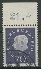 Bund 1959 Heuss Medaillon Bogenmarken Oberrand 306 OR gestempelt