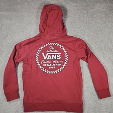 Vans Hoodie Men's M Red Graphic 100 Cotton Pullover Custom Classic 1966