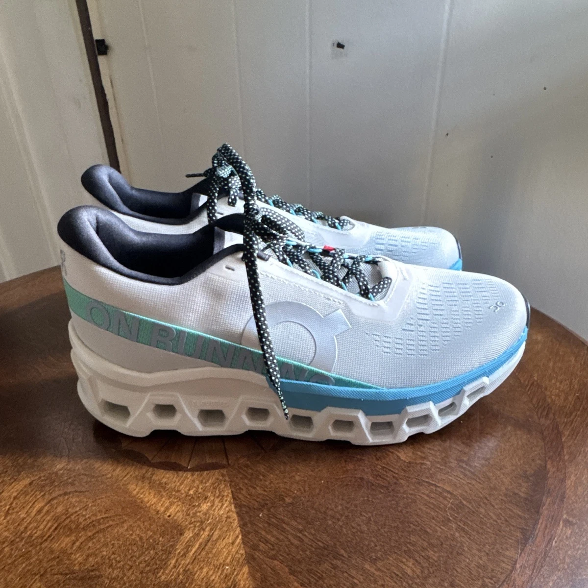 Mens Running On Cloud White Blue Mesh Sneakers, Size US 14 Men main image 3