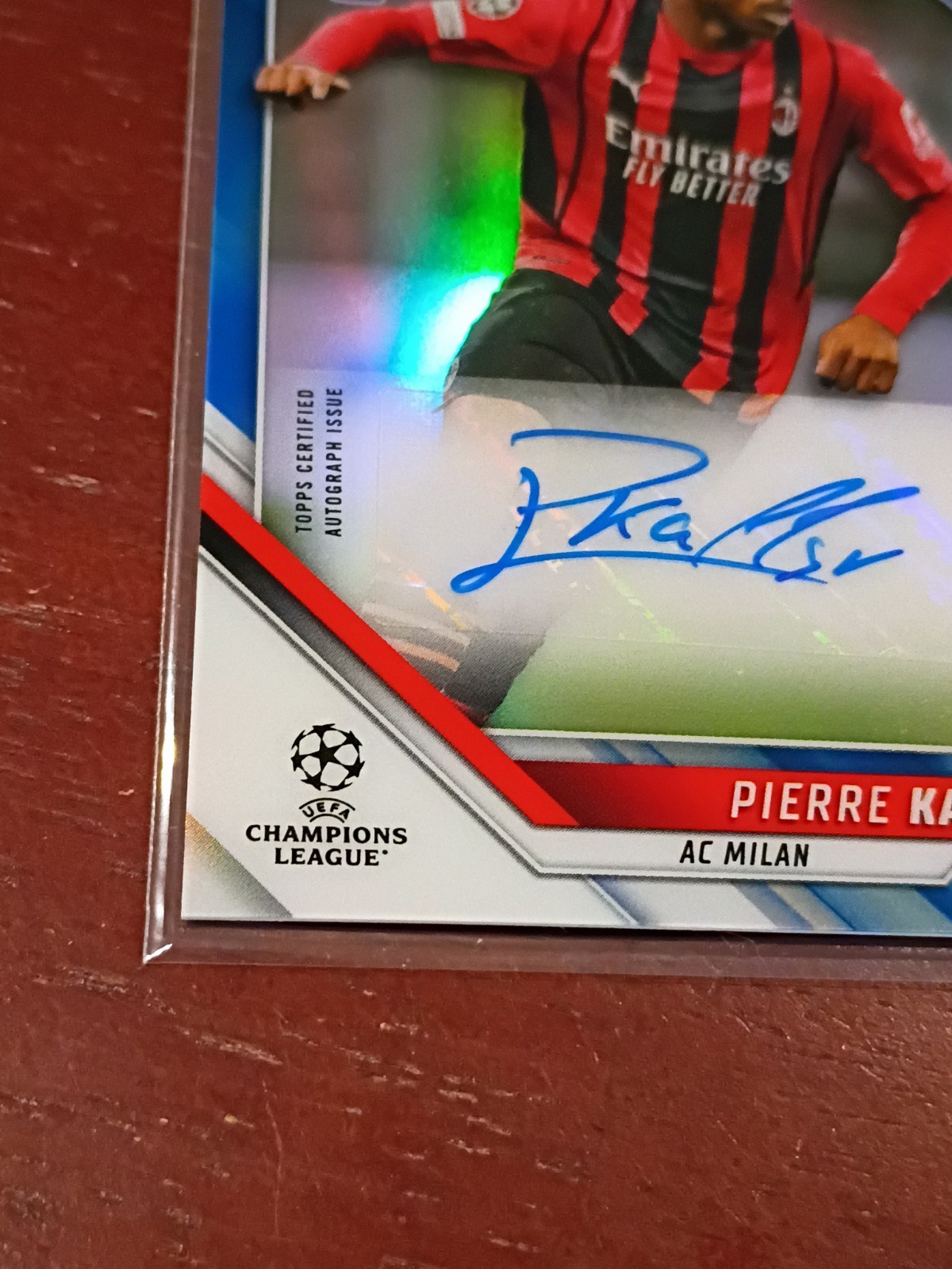 Pierre Kalulu Rookie Auto Blue /150 Topps 2021-22 Chrome UEFA Champions League view 3