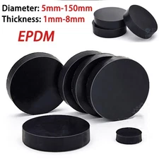 EPDM Rubber Solid Discs Black Flat Round Pad Sealing Cushioning Pads Φ5mm-150mm