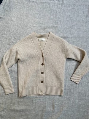 Aritzia Wilfred Free Merino Wool Cream Super Soft Button Up Cardigan Small