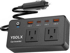 300W Car Power Inverter - Dual DC 12V to 110V AC Car Outlet Adapter to Wall Plu