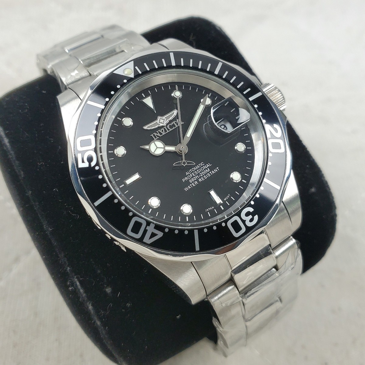 INVICTA PRO DIVER 8926 PROFESSIONAL AUTOMATIC BLACK DIVER 200M MEN'S WATCH View 2