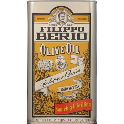 Filippo Berio Pure Olive Oil, 101.4 Ounce Tin Fl Oz (Pack of 1), 