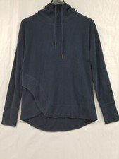 Sweaty Betty Sweater Womens Size Medium Hoodie Blue Pullover Made in Italy