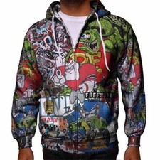 Zipper Hoodie Ratfink Rat Fink Hoodie Polyester Fullprint Size S to 3XL