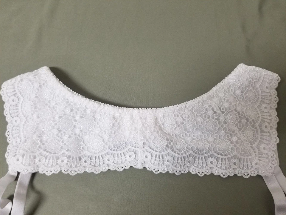 Nuevo liguero Fredericks of Hollywood blanco encaje ribete Foto 2 de 4