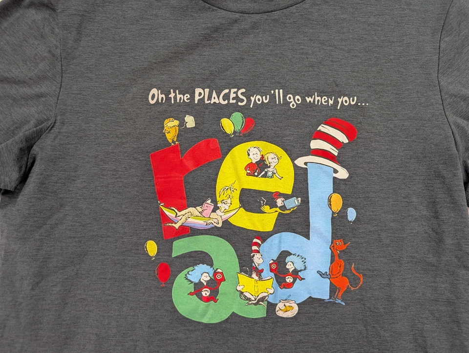 Camiseta para mujer Oh The Places You'll Go When You Read talla XL gris Foto 4 de 4