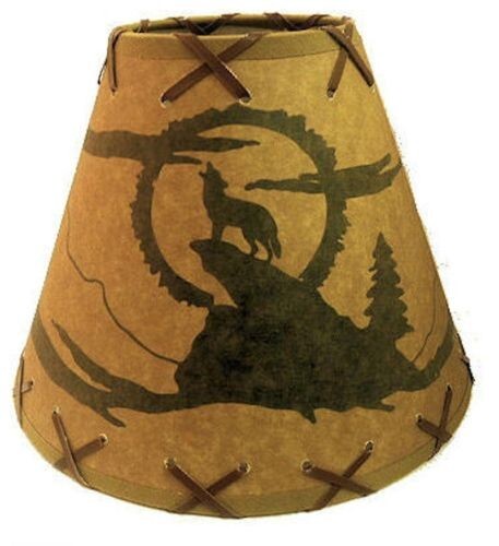 Coyote Wolf LAMP SHADE Clip-On Bulb Style Rustic Country Cottage Cabin 9 inch