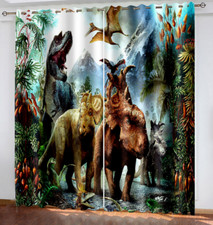 Jurassic Park Dinosaur Blackout Curtains Kids Curtains Thermal Ring Top EyeletT1