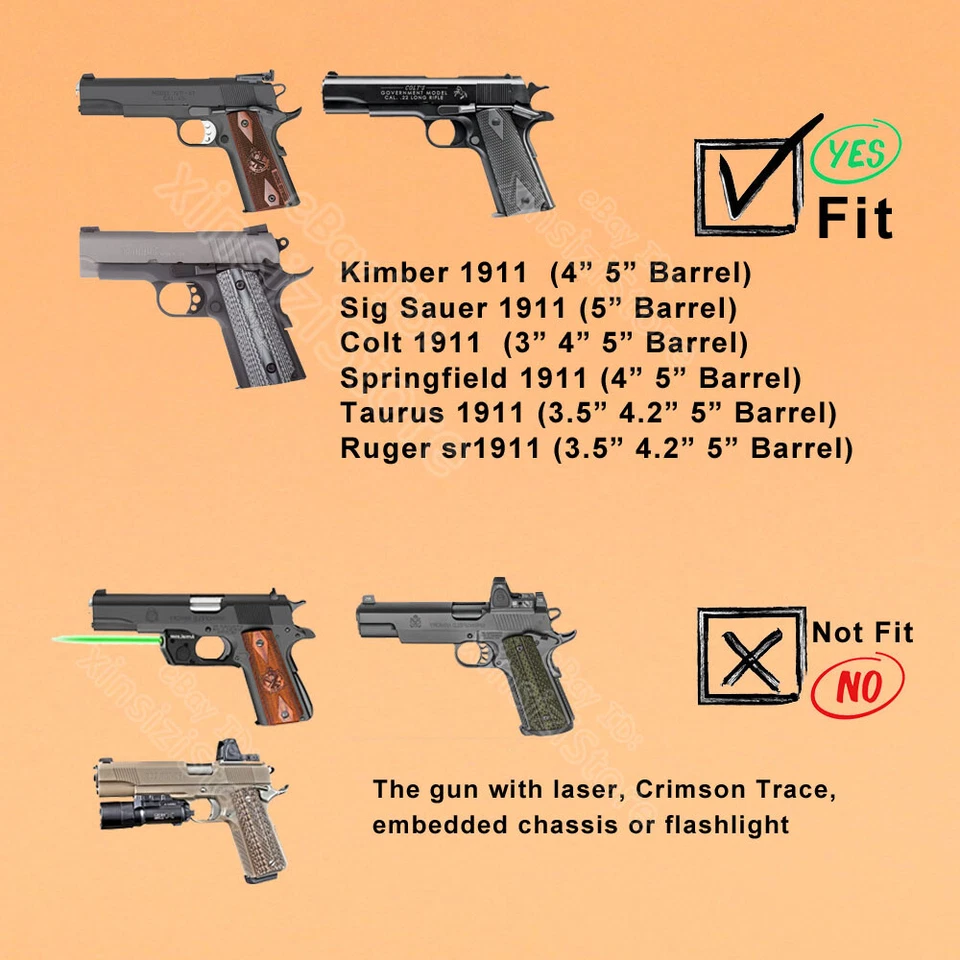 Coldre 1911 fit Kimber 1911 Taurus 1911 Sig 1911 Springfield 1911 Ruger SR1911 - Imagem 2 de 3