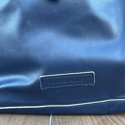 Vera Bradley Classic Navy Faux Leather Drawstring Backpack — NWT Retail 108 Outlet Drawstring Backpack - Faux Leather | Vera Bradley  main image 4