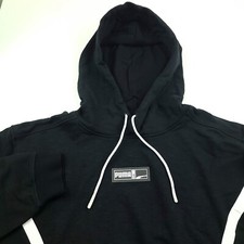 PUMA Large L Hoodie Black No Pockets Courtside Pullover Basketball Mens NWT