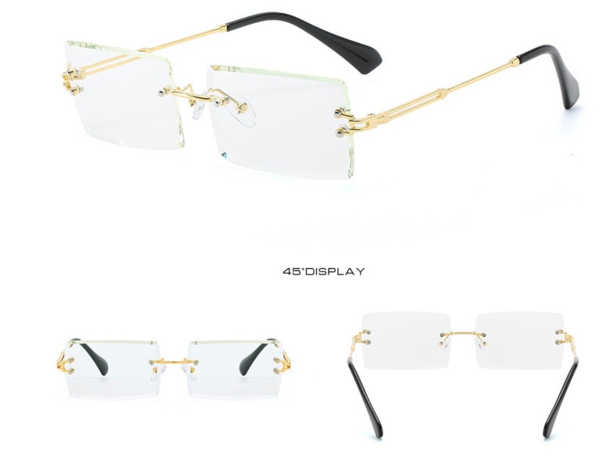 UV400 Rimless Fashion Sunglasses Rectangle Sun Glasses Summer