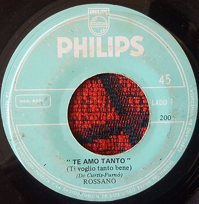 ROSSANO / UMBERTO BINDI *Ti Voglio Tanto / Mare* RARE Venezuela 7'' Single