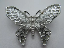 1950 Sarah Coventry Elegant Butterfly Silver Brooch