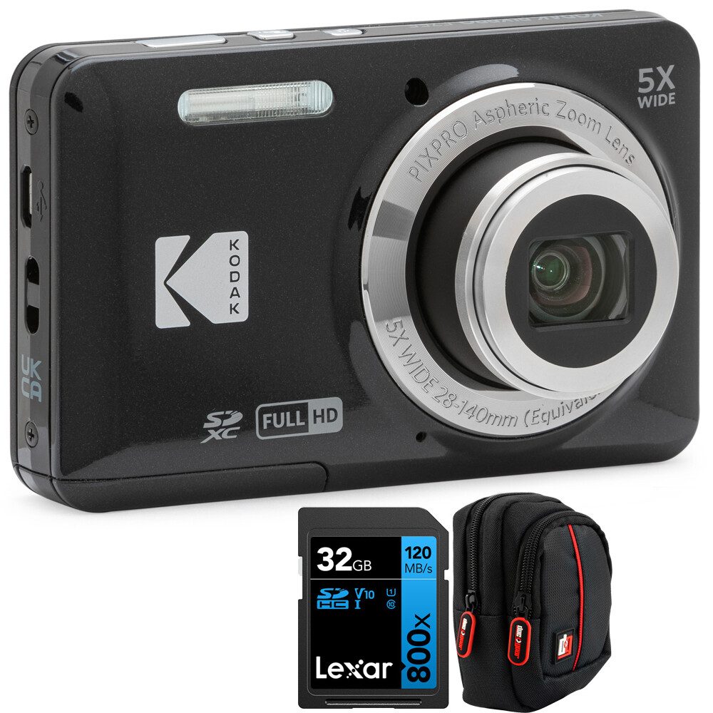 Kodak PIXPRO FZ55 Digital Camera, Black Bundle with Lexar Kodak PIXPRO FZ55 Digital Camera, Black Bundle with Lexar