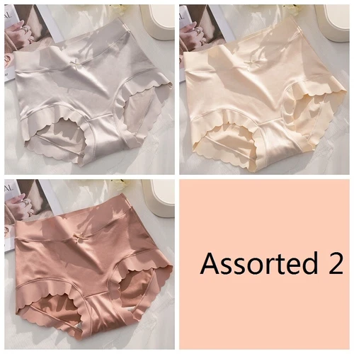 3pcs Lady Silky Satin Briefs Underwear Panties Seamless Solid Lingerie Comfort - Picture 17 of 23