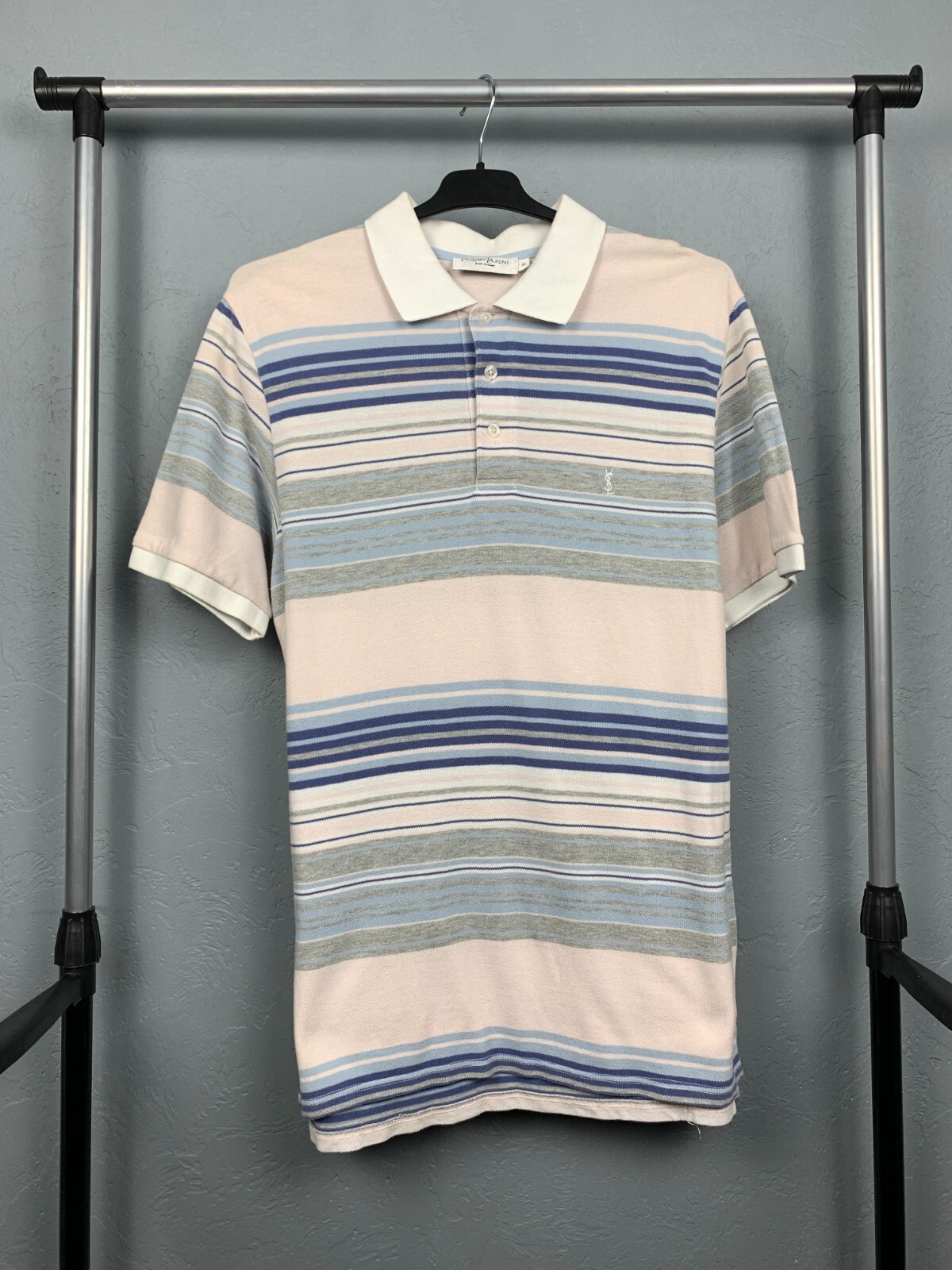 Polo a righe Yves Saint Laurent YSL vintage da uomo taglia M