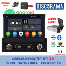 AUTORADIO ANDROID STEREO AUTO DAB+ SCHERMO SCOMPARSA MANUALE 1 DIN NAVI GPS WIFI