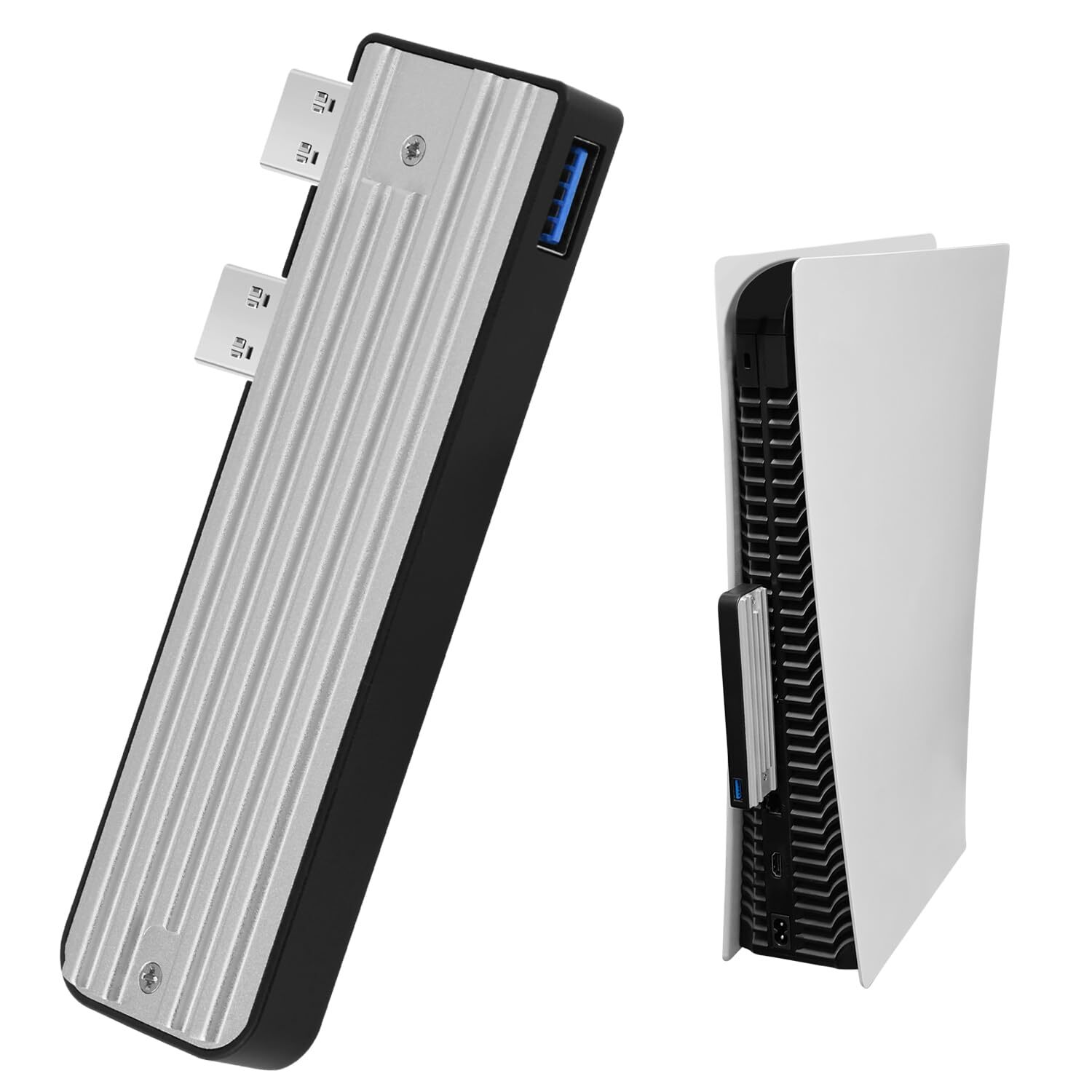 Tendak External Hard Drive Enclosure for PS5 10Gbps USB 3.0 SSD Storage Expan...-image