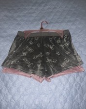 2 Pack Juicy Couture L Pink  Gray Velour Logo Studded Embossed Lounge Shorts