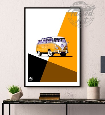 VW T1 Samba Bus Print - Wall Art artwork Camper Van Campervan Volkswagen poster