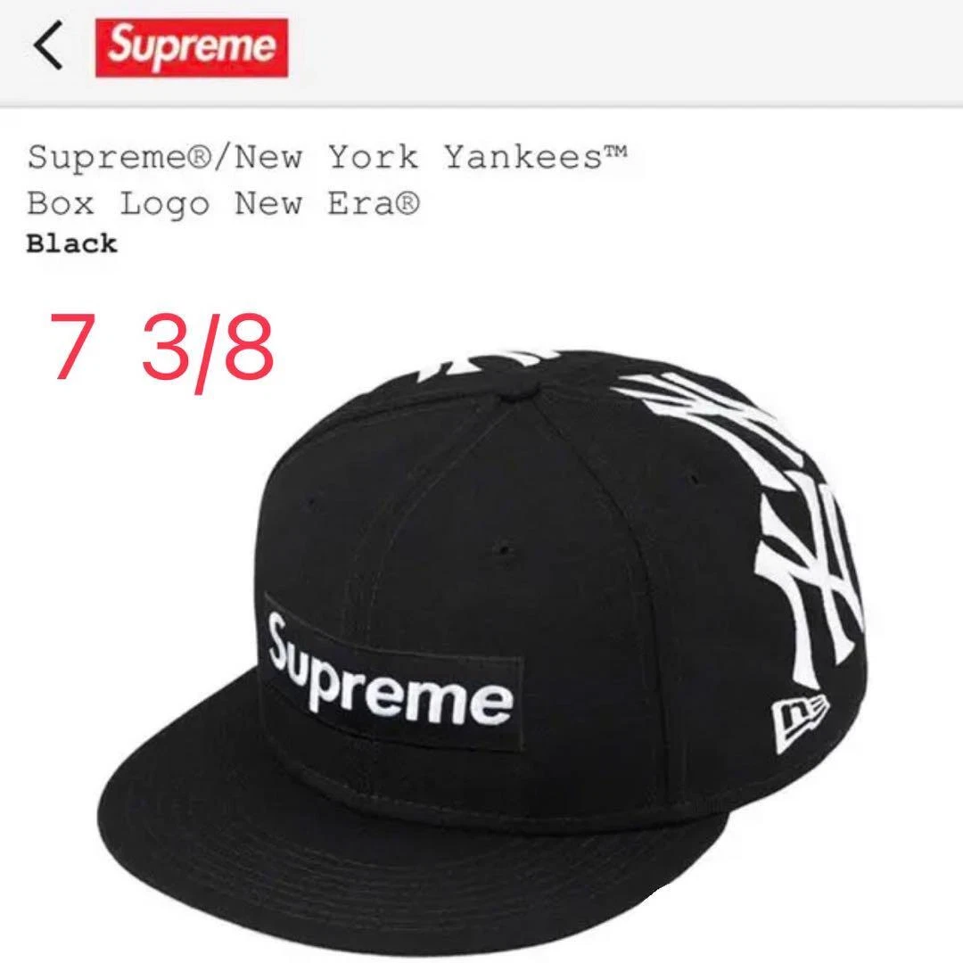 Casquette chapeau New York Supreme Yankees Box logo New Era 6 couleurs FW21 taille 73/8 noir