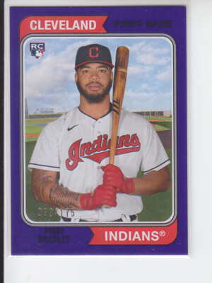 2020 Topps Archives Bobby Bradley #126 1974 Purple /175 RC Indians Guardians