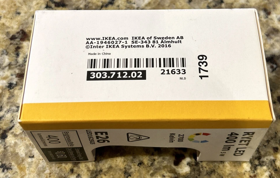 IKEA RYET LED Light Bulb E26 400 Lumen / 600 Lumen Globe Opal 2700K Warm - Image 4 of 4