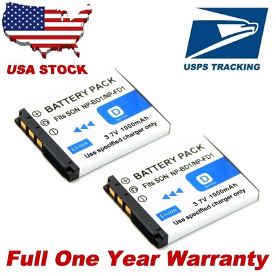2xBattery For Sony Cyber-Shot DSC-T2 DSC-T200 DSC-T300 DSC-T500 DSC-T70 DSC-T700