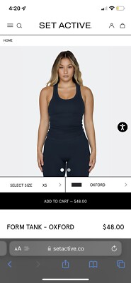set active form tank top in Navy Blue size small