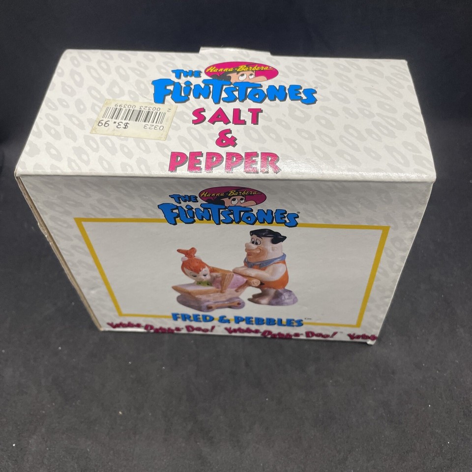 NEW! *VINTAGE* The Flintstones Fred & Pebbles Salt & Pepper Shakers