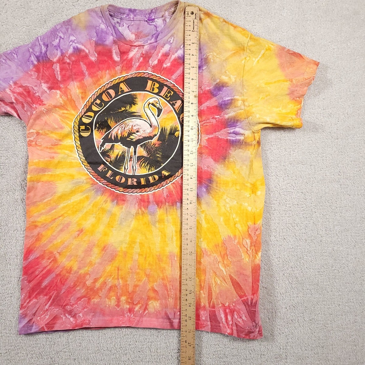 【BRIEFING】MENS TIE DYE SHIRT RELAXED FIT Comfort Colors Shirt Mens Medium Short Sleeve Tie-Dye Cocoa Beach