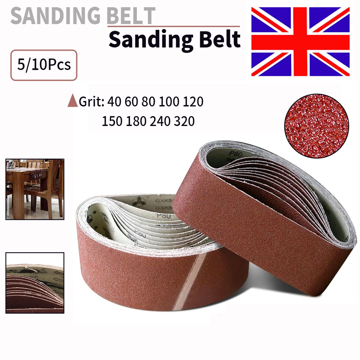Abrasive sanding clearance belts