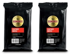 2x Simoniz Car Leather Seat Furniture Cleaning Leather Wipes - Pack of 20