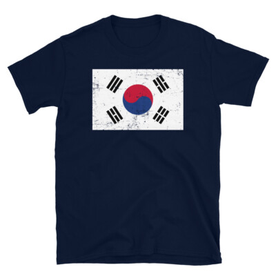 Distressed South Korea Flag Seoul Korean Asia Short-Sleeve Unisex T-Shirt