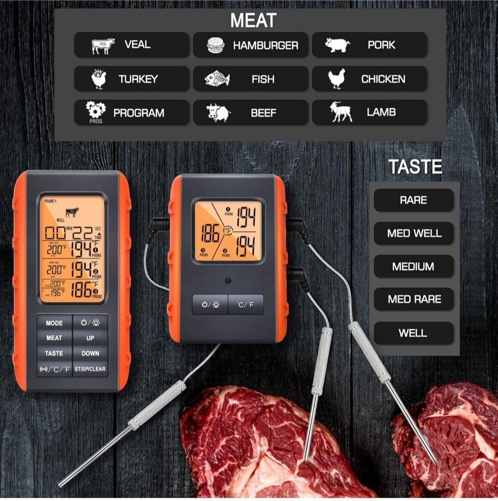 Meat Thermometer for Grilling Smoking Kitchen Food Cooking Candy Thermometer
