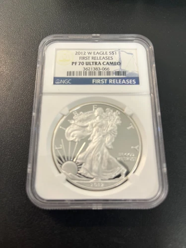 2012 W PROOF SILVER EAGLE NGC PR-70 DCAM - PROOF ASE - CERTIFIED SLAB - $1