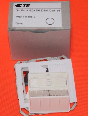 ETE 1711485-2 3Port 50x50 DIN OUTLET Anschlussdose 