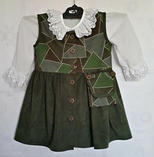 VINTAGE OASIS OKTOBERFEST DIRNDL TYROL GREEN GIRLS SET DRESS SIZE US1 EU86