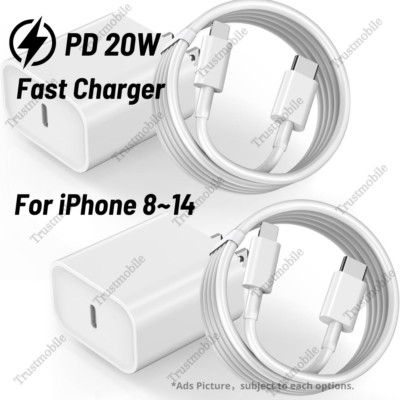20W Power Adapter Cube USB-C Fast Charger For iPhone 14 13 12 11 Pro Max XR XS 8