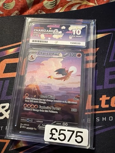 Pokémon TCG Charizard EX 151 199/165 ACE GEM MINT 10 Perfect Subs