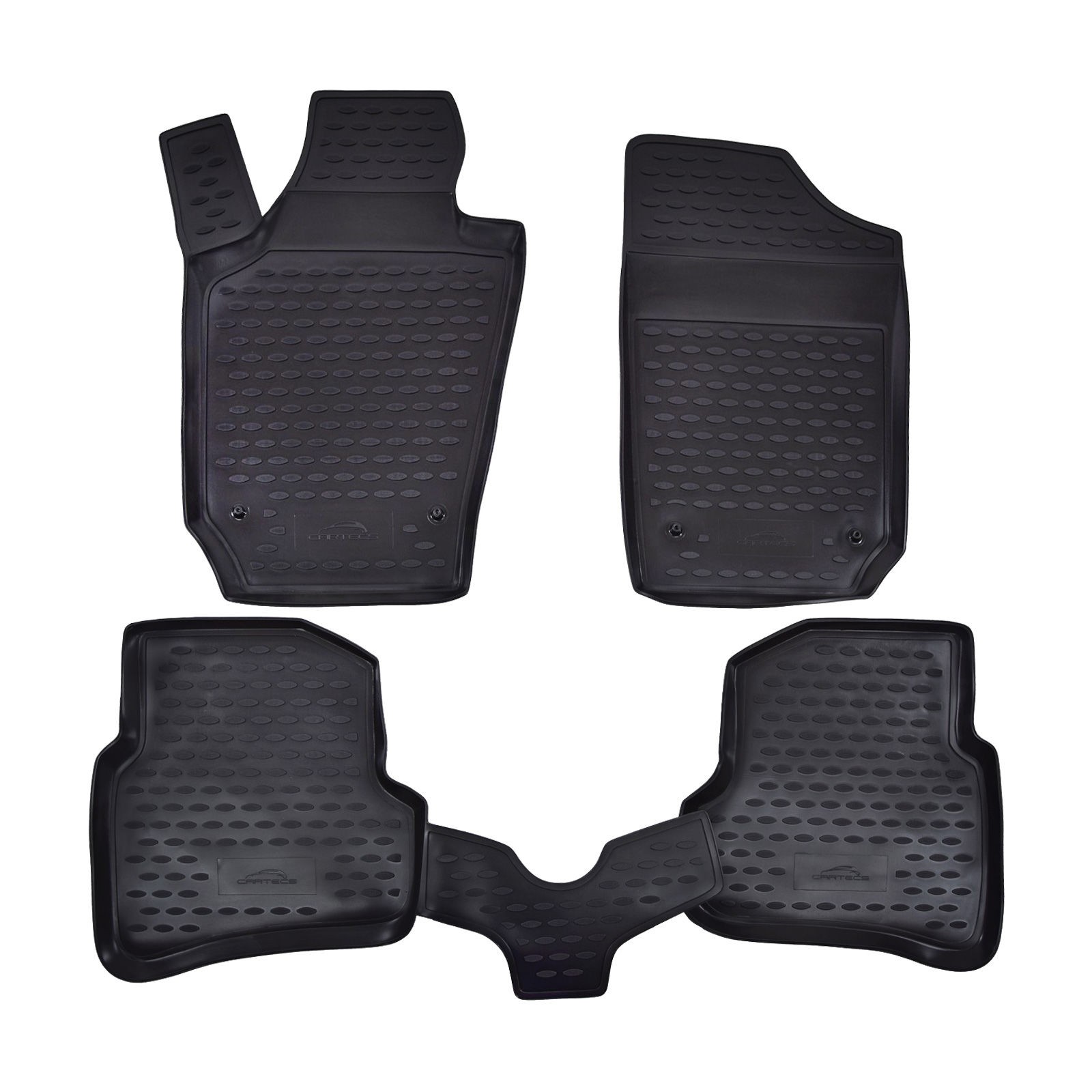 Tapis de sol en caoutchouc pour Seat Ibiza 2008-2017 noir sur mesure 4 pièces
